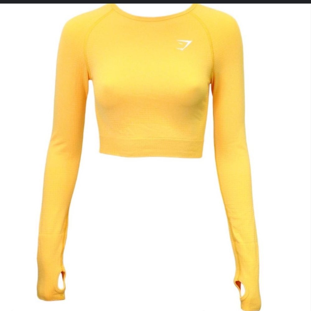 Gymshark Yellow Long Sleeve Crop Top